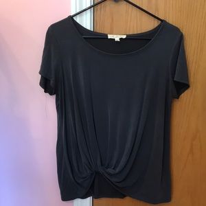 Pink Rose Navy Blue Scrunched T-shirt